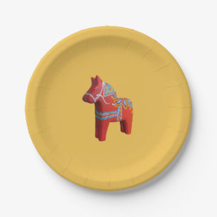 Assiettes En Carton Dala Horse par Julia Papier Plaque