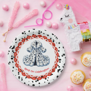 Assiettes En Carton Dalmatie Imprimer Anniversaire Black and White p