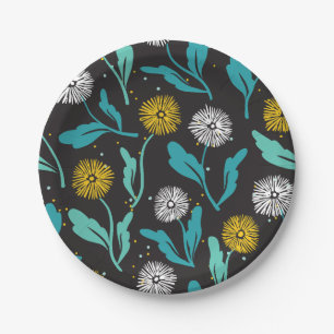 Assiettes En Carton Dandelion de printemps Fleurs et design Feuille