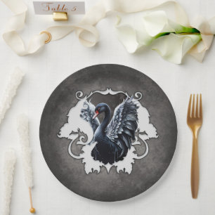 Assiettes En Carton Dans l'ombre de l'élégance : Un cygne noir.