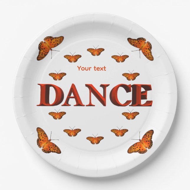 Assiettes En Carton Danse avec des papillons design (Devant)