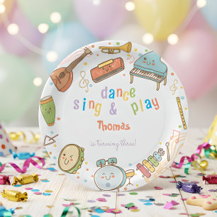 Assiettes En Carton Danse chanter et jouer anniversaire de enfant