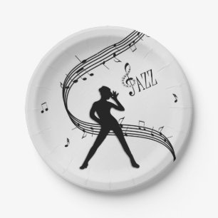 Assiettes En Carton Danse de Jazz Argent