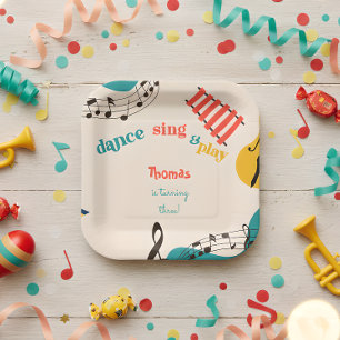 Assiettes En Carton danser musique et jouer anniversaire de enfant
