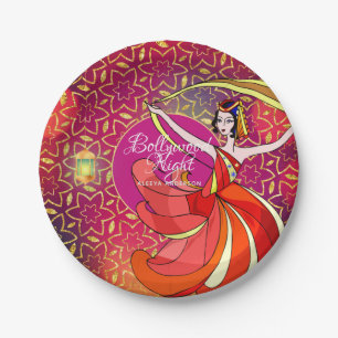 Assiettes En Carton Danseuse de fête Bollywood moderne personnalisée r