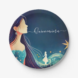 Assiettes En Carton Dark Fun Star Prom Starry Night Sky Quinceanera