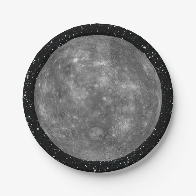 Assiettes En Carton ~ d'arrière - plan d'étoile de MERCURY de PLANÈTE (Devant)