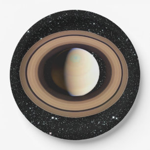 Assiettes En Carton ~~ d'arrière - plan d'étoile de SATURN de PLANÈTE
