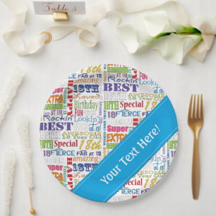 Assiettes En Carton De fête d'anniversaire cadeaux uniques et 18èmes