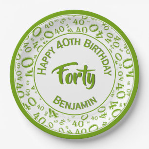 Assiettes En Carton De fête d'anniversaire de nombre motif