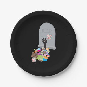 Assiettes En Carton Décès par Candy Halloween Design