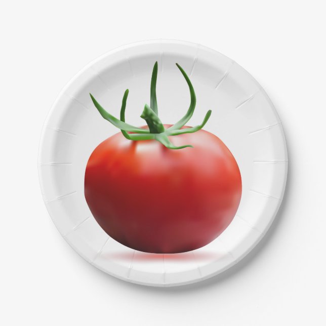Assiettes En Carton Déchirer les plaques de papier tomate (Devant)