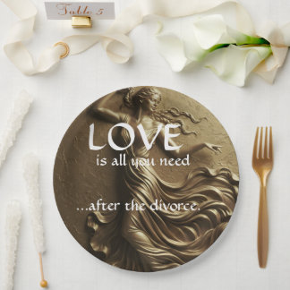 Assiettes En Carton Décor de divorce drôle pour femmes Luxe Or 