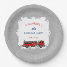 Décor de fête d'anniversaire de camion-feu, thème