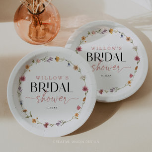 Assiettes En Carton Décor de Fête des mariées Boho fleur sauvage