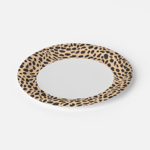 Assiettes En Carton Décor de guépard à peau