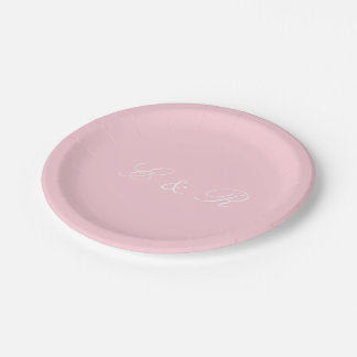 Assiettes En Carton Décoration Mariage rose pastel clair