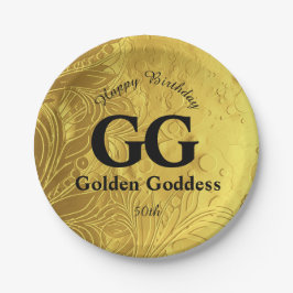 Assiettes En Carton Déesse d'or fêter le joyeux 50e anniversaire de la
