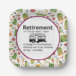 Assiettes En Carton Définition de la retraite du camping