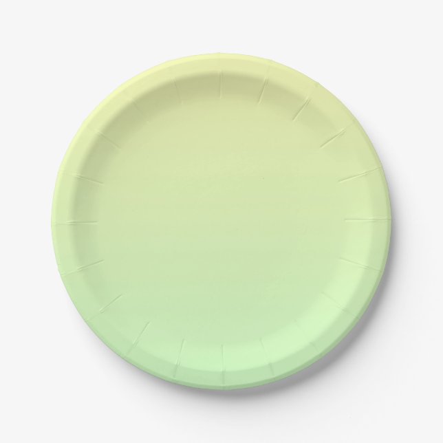 Assiettes En Carton Dégradé jaune et vert (Devant)