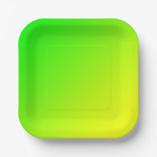 Assiettes En Carton dégradé jaune vert