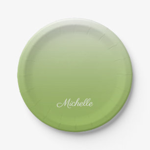 Assiettes En Carton dégradé personnalisé vert vert foncé