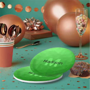 Assiettes En Carton Dégradé vert clair géométrie motif maille Monogram