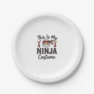 Assiettes En Carton Déguisement de ninja drôle Design vectoriel Hallow