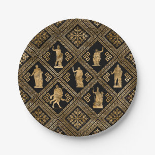 Assiettes En Carton Déités grecques et méandre ornement clé