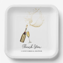 Assiettes En Carton Déjeuner champagnisé et douche de mariée pétillant