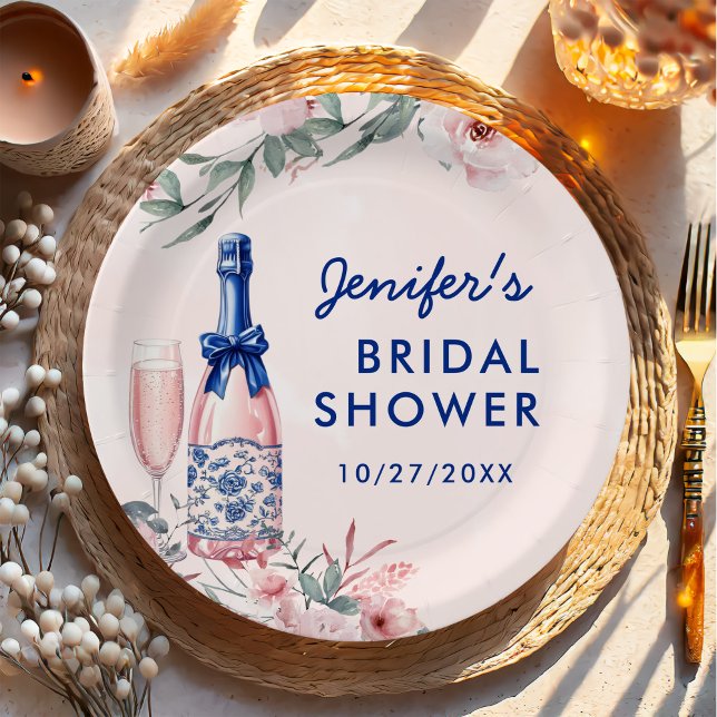 Assiettes En Carton Déjeuner champenois et douche de mariée pétillante (Créateur téléchargé)