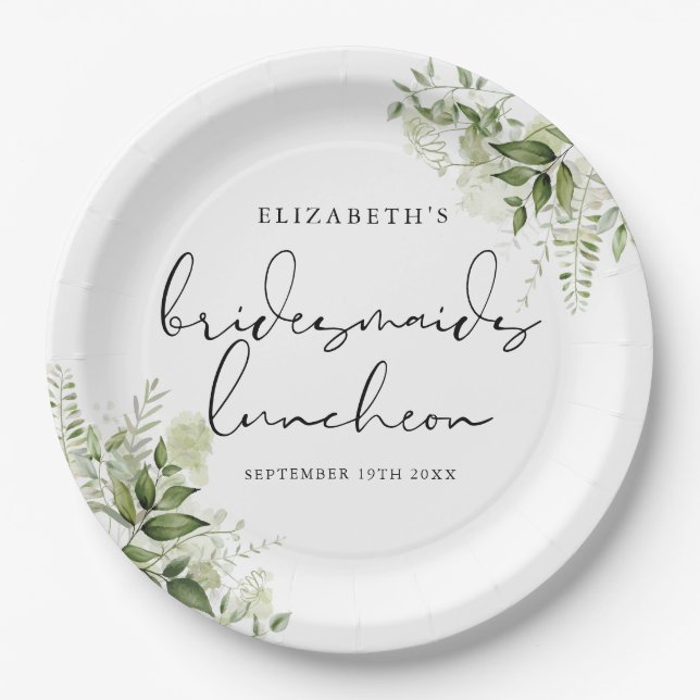 Assiettes En Carton Déjeuner Élégant de Demoiselles d'Honneur avec une (Devant)