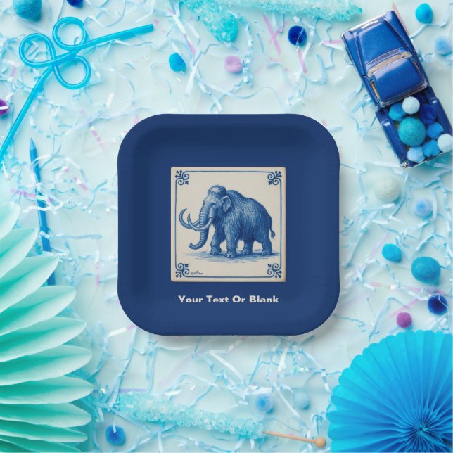 Assiettes En Carton Delft Wooly Mammoth (Fête)