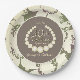 Assiettes En Carton Délicieux 30e anniversaire de floraison  