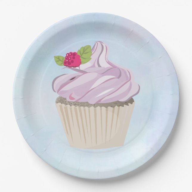 Assiettes En Carton Délicieux brioche rose sur le dessus (Devant)