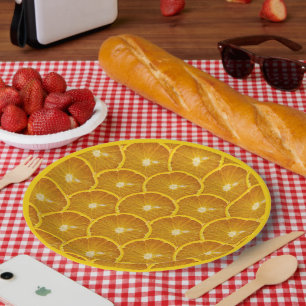 ASSIETTES EN CARTON DÉLICIEUX ORANGE SLICE
