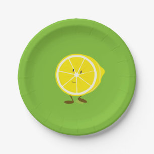 Assiettes En Carton Demi de citron de sourire