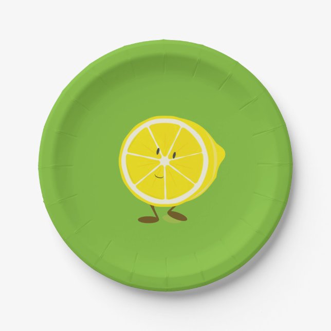 Assiettes En Carton Demi de citron de sourire (Devant)