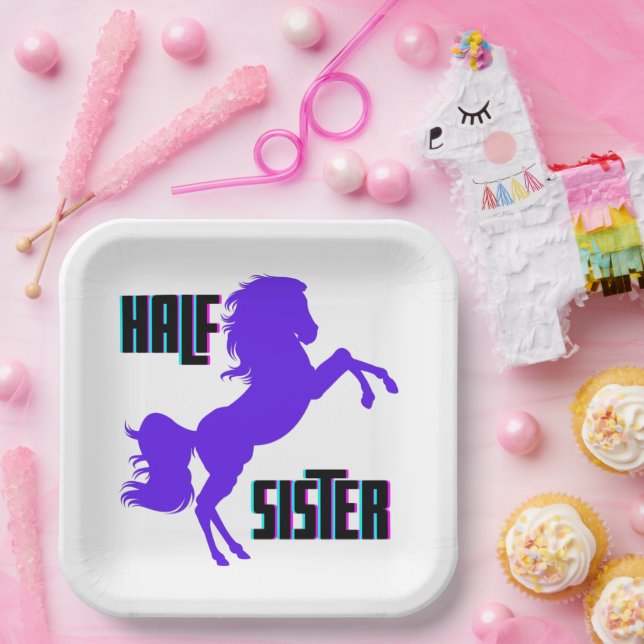 Assiettes En Carton Demi-Soeur Pony Violet frère (Fête)