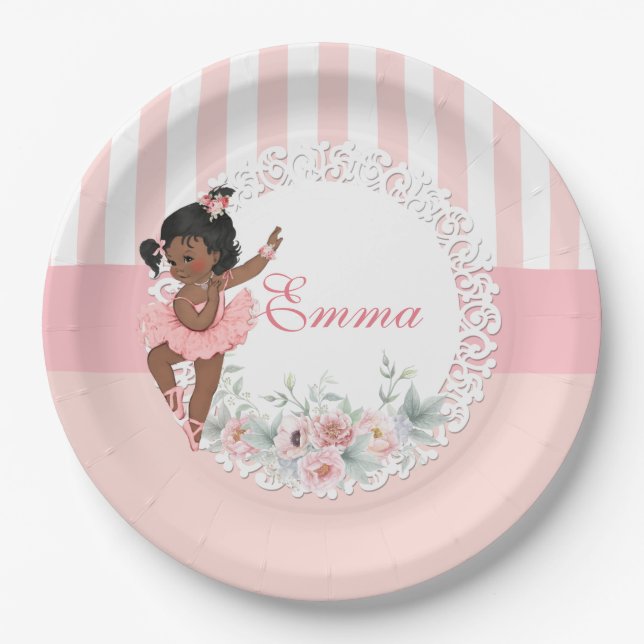Assiettes En Carton Dentelle Ballerina Pink Tutu (Devant)