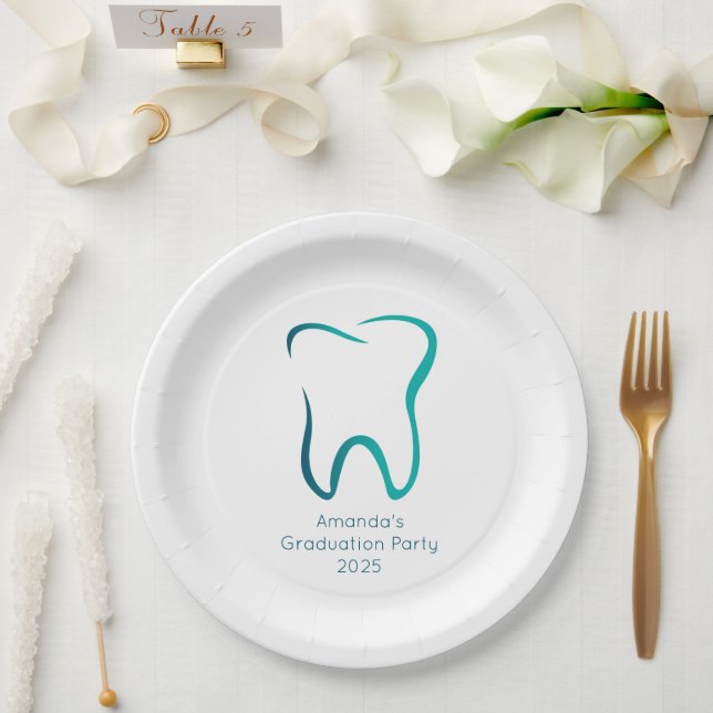 Assiettes En Carton Dentistesse dentaire Médicale Image Graduation (Mariage)
