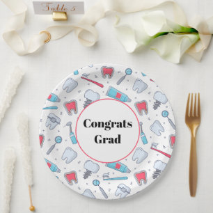 Assiettes En Carton Dents et outils Motifs dentaires Félicats Grad
