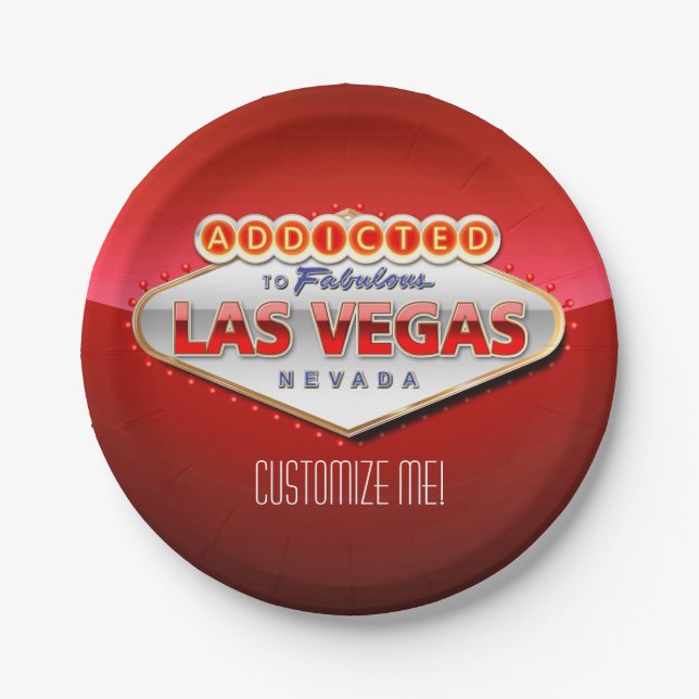Assiettes En Carton Dépendant signe drôle à Las Vegas, Nevada (Devant)