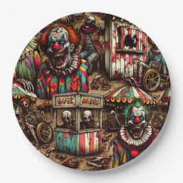 Assiettes En Carton Déplaisant Clown Carnaval Zombie Halloween