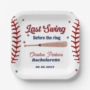 Assiettes En Carton Dernier balancement avant la bague Baseball Bachel