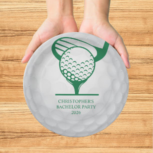 Assiettes En Carton Dernier Golf Country Club Bachelor Noir Vert