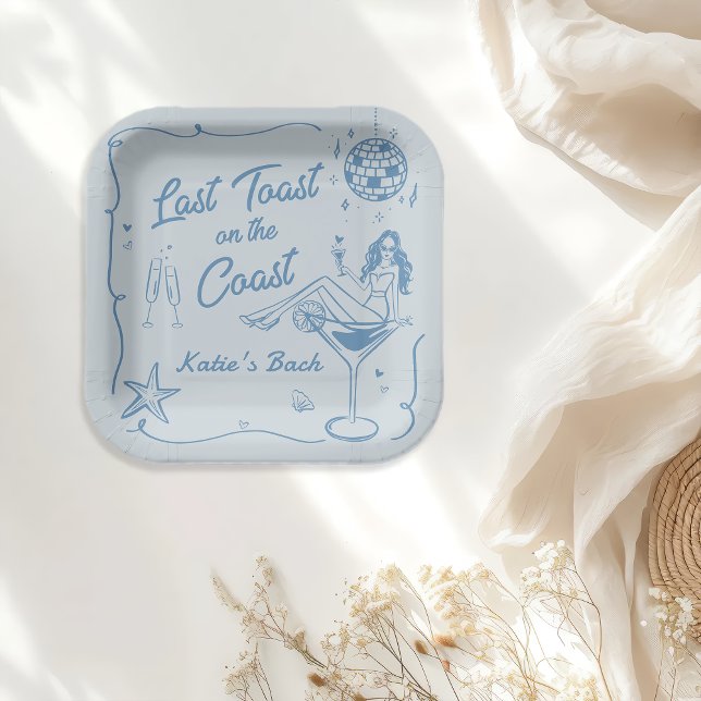 Assiettes En Carton Dernier Toast Coast Beach Bachelorette Party (Créateur téléchargé)