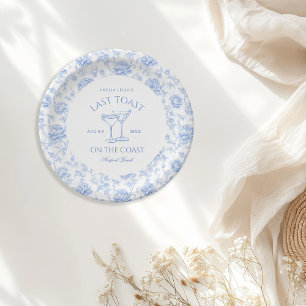 Assiettes En Carton Dernier Toast sur la côte Floral Bachelorette