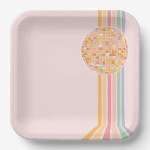 Assiettes En Carton Dernière fête de la Rétro Danse