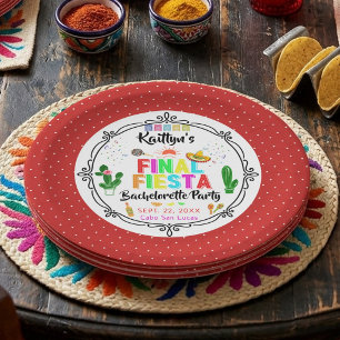 Assiettes En Carton Dernière Fête Mexicaine de Bachelorette
